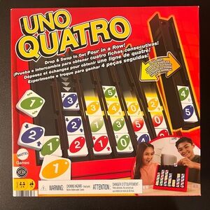 Uno Quatro Game Drop & Swap Family Party Game Board Games Toy Age -NEW & SEALED